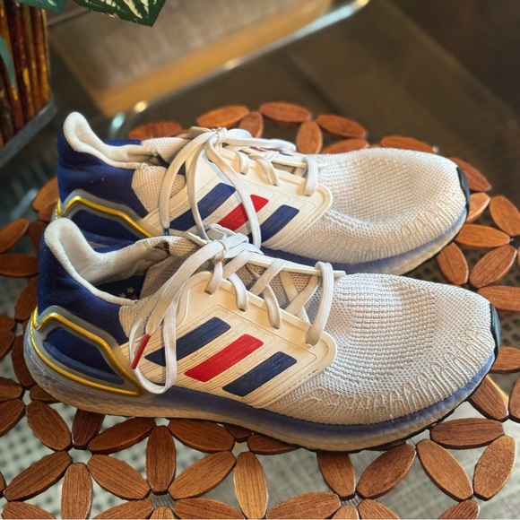 Adidas Men's Ultra BOOST 20 'White Royal Blue Red' Running Sneakers - Picture 11 of 15